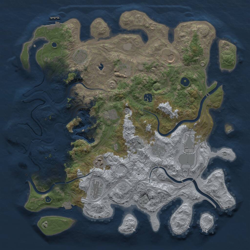 Rust Map: Procedural Map, Size: 4250, Seed: 21069, 16 Monuments