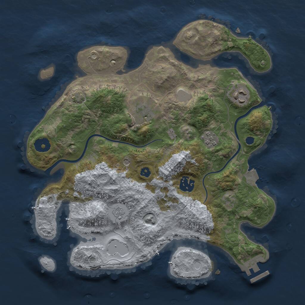 Rust Map: Procedural Map, Size: 3000, Seed: 335, 9 Monuments