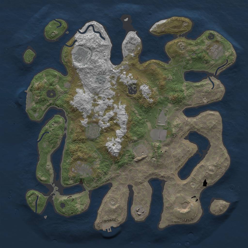 Rust Map: Procedural Map, Size: 4000, Seed: 534694717, 15 Monuments