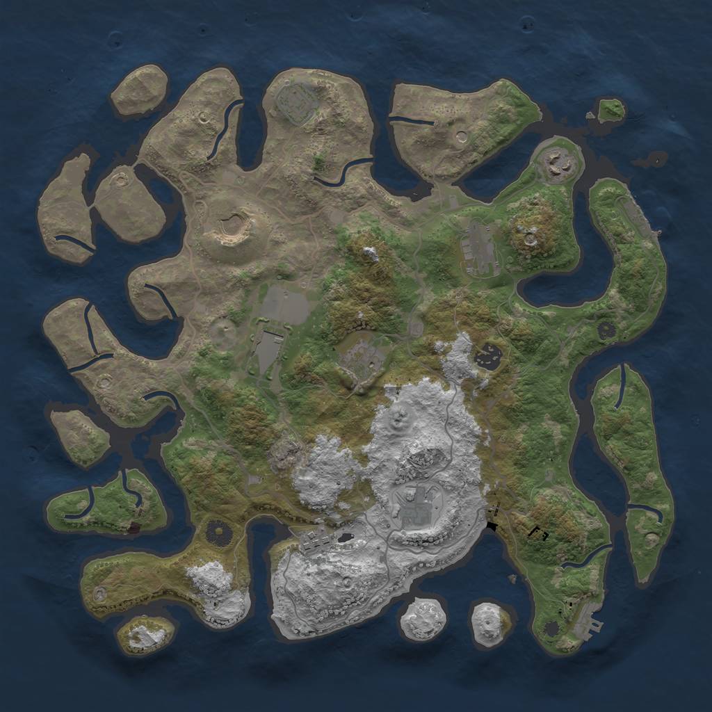 Rust Map: Procedural Map, Size: 4000, Seed: 12683, 14 Monuments