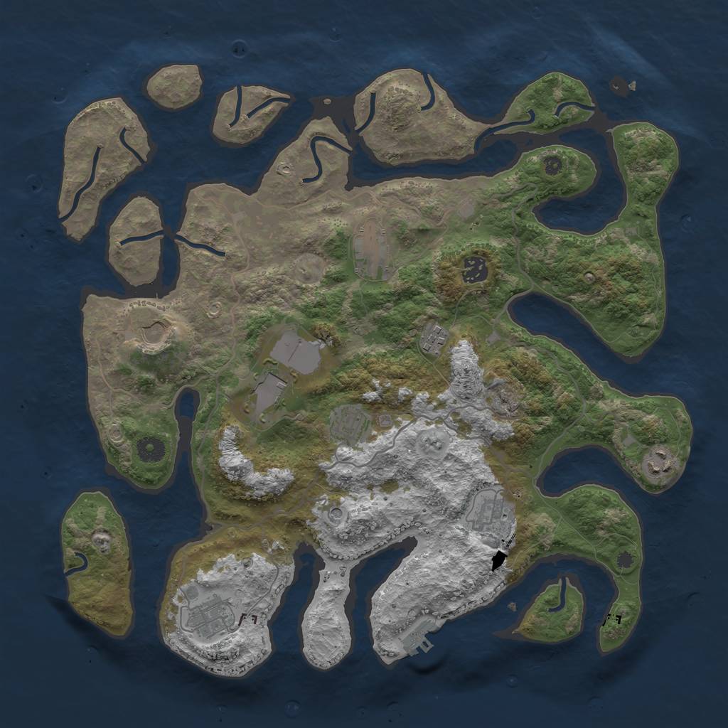 Rust Map: Procedural Map, Size: 4000, Seed: 860916001, 13 Monuments