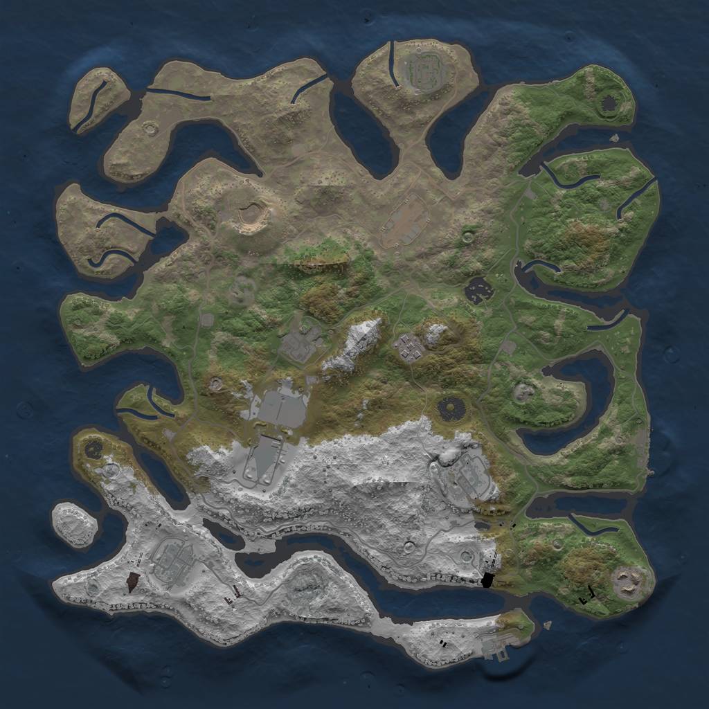 Rust Map: Procedural Map, Size: 4000, Seed: 977044673, 15 Monuments