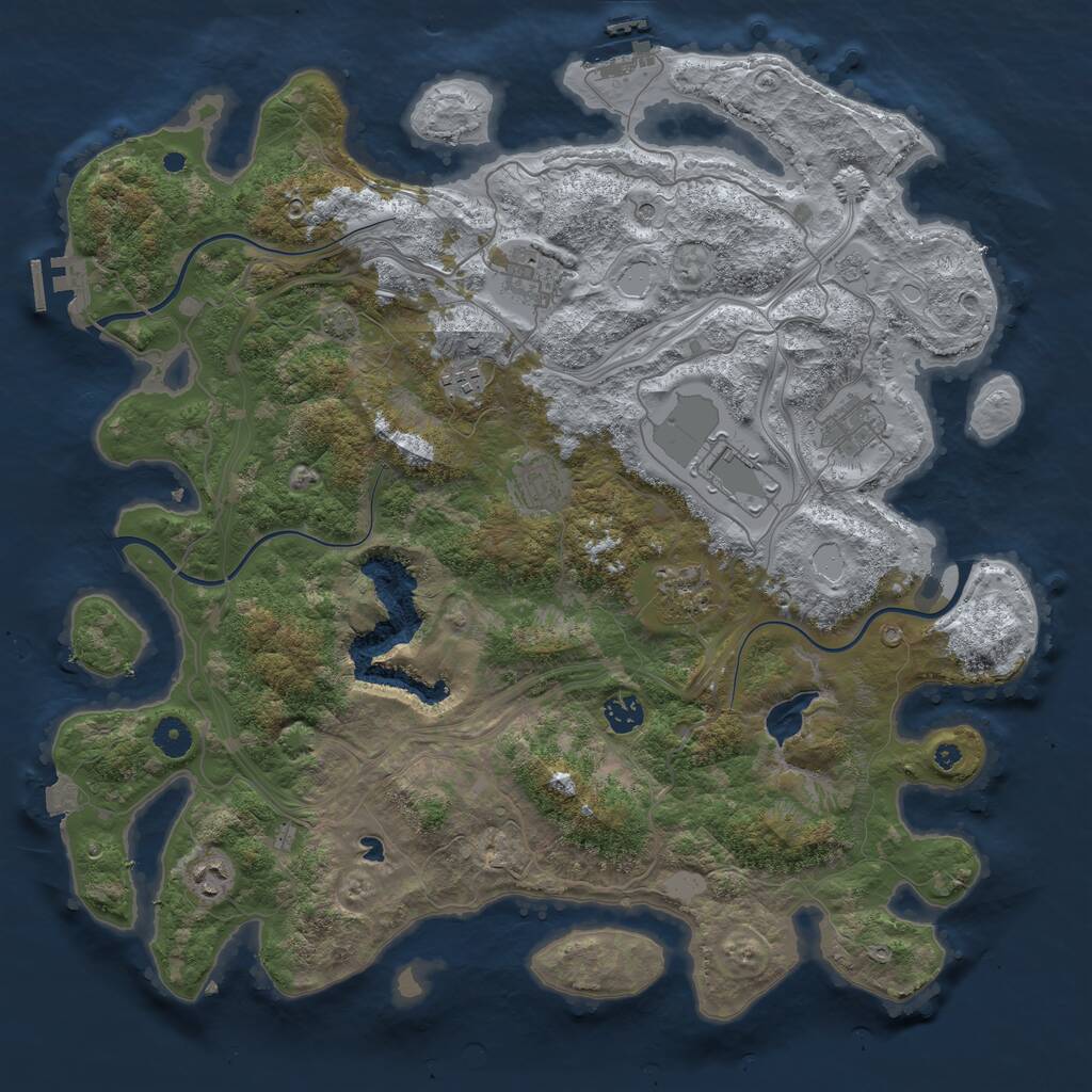 Rust Map: Procedural Map, Size: 4250, Seed: 457102466, 14 Monuments