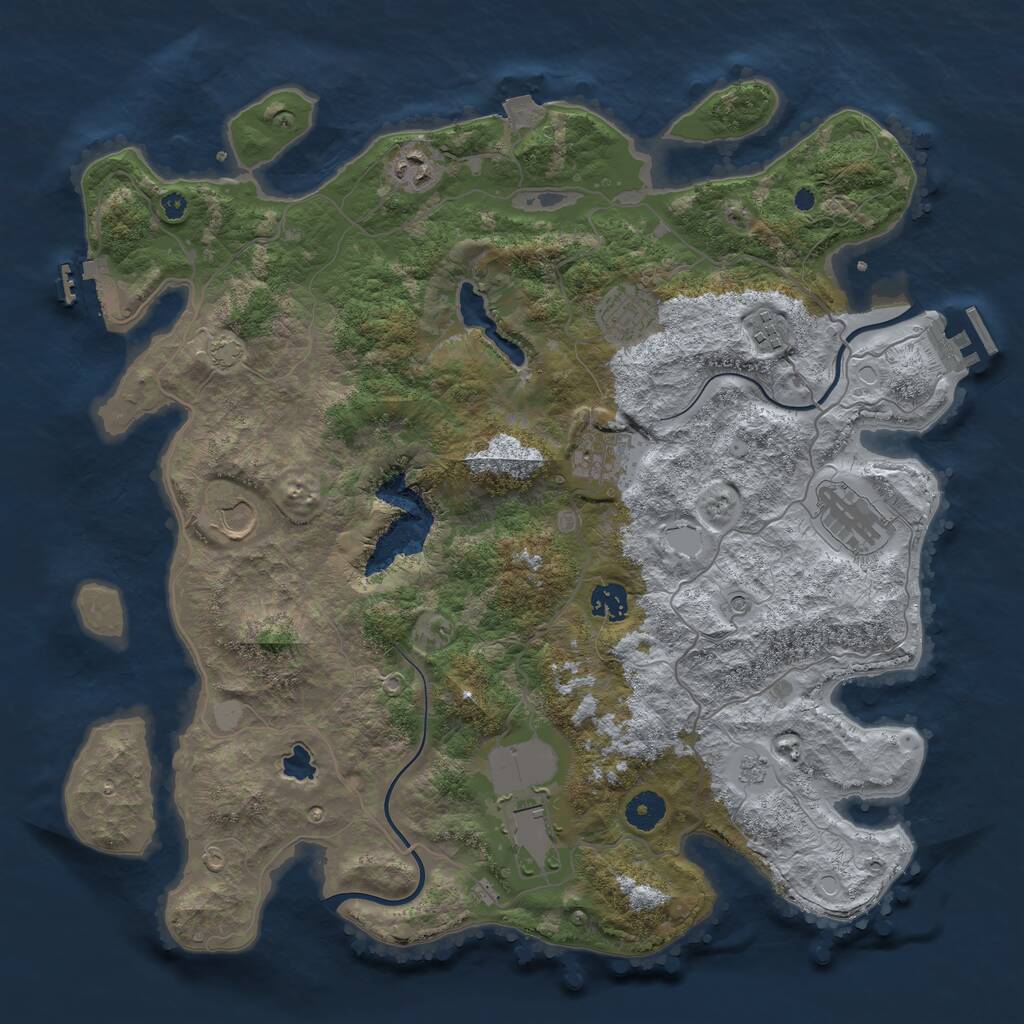 Rust Map: Procedural Map, Size: 4000, Seed: 1502307, 14 Monuments