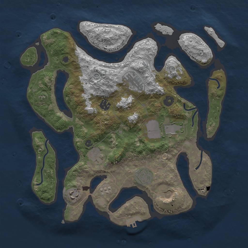 Rust Map: Procedural Map, Size: 3500, Seed: 17082002, 12 Monuments