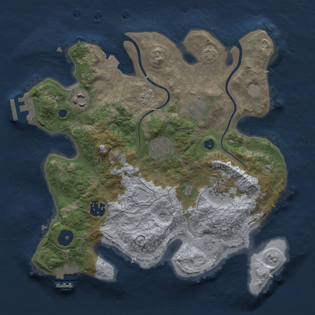 Rust Map: Procedural Map, Size: 3000, Seed: 389454286, 12 Monuments