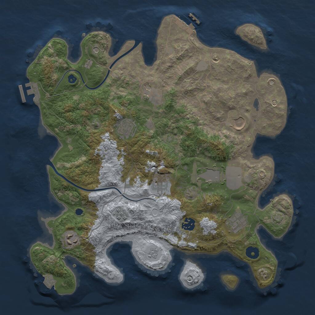 Rust Map: Procedural Map, Size: 3600, Seed: 1564417119, 15 Monuments