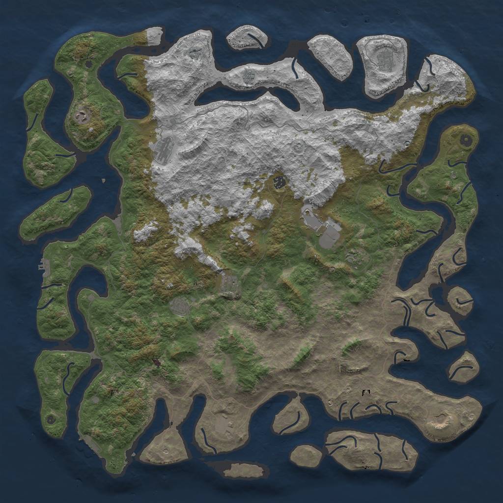 Rust Map: Procedural Map, Size: 6000, Seed: 559086152, 16 Monuments