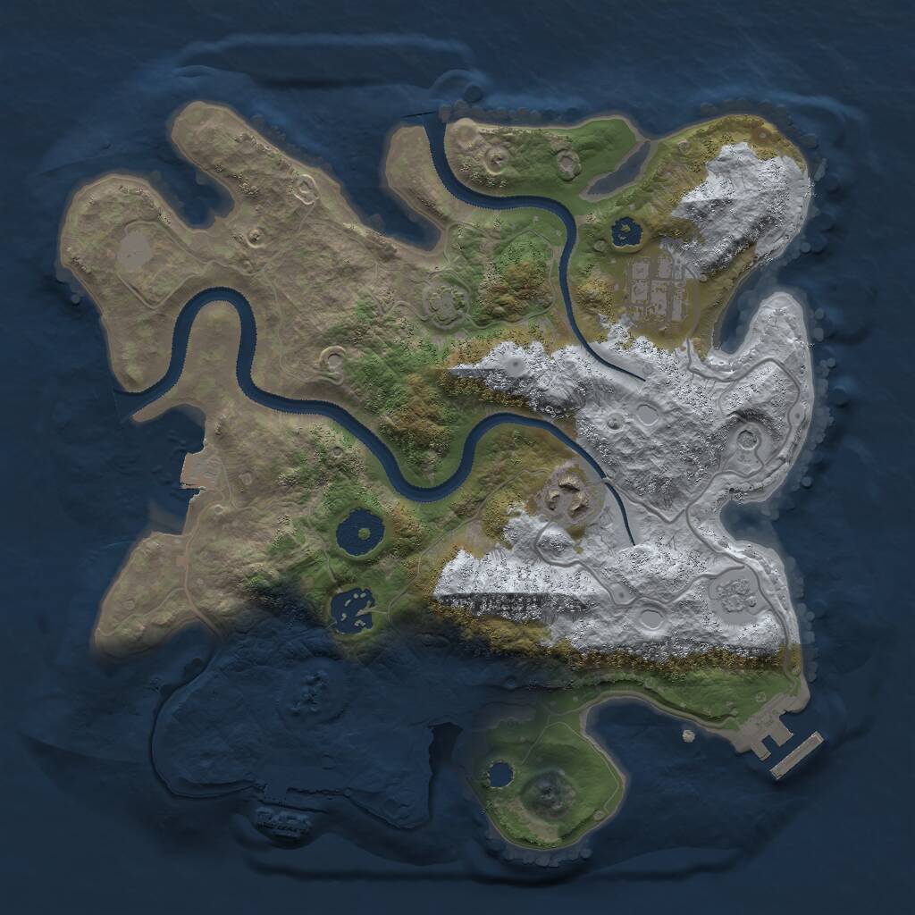 Rust Map: Procedural Map, Size: 3000, Seed: 1979793105, 9 Monuments