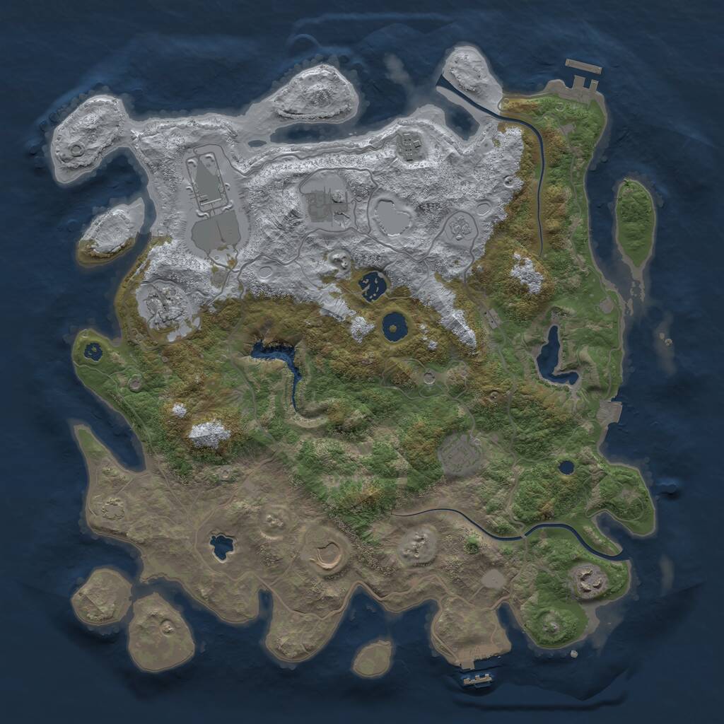 Rust Map: Procedural Map, Size: 4000, Seed: 1100330219, 14 Monuments