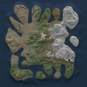 Thumbnail Rust Map: Procedural Map, Size: 4000, Seed: 1945109239, 16 Monuments