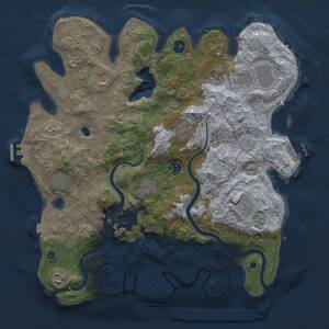 Thumbnail Rust Map: Procedural Map, Size: 4000, Seed: 1945109239, 16 Monuments