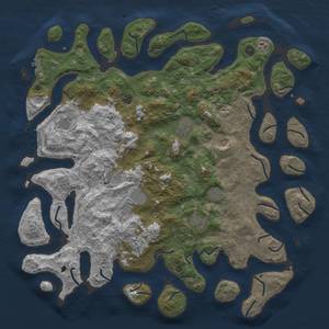 Thumbnail Rust Map: Procedural Map, Size: 5200, Seed: 18745, 16 Monuments
