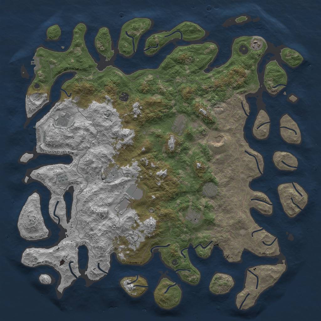 Rust Map: Procedural Map, Size: 5200, Seed: 18745, 16 Monuments