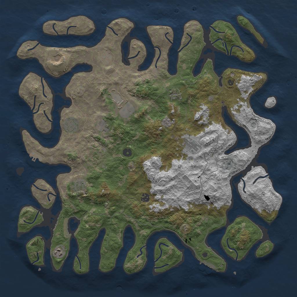 Rust Map: Procedural Map, Size: 5000, Seed: 3217565, 16 Monuments