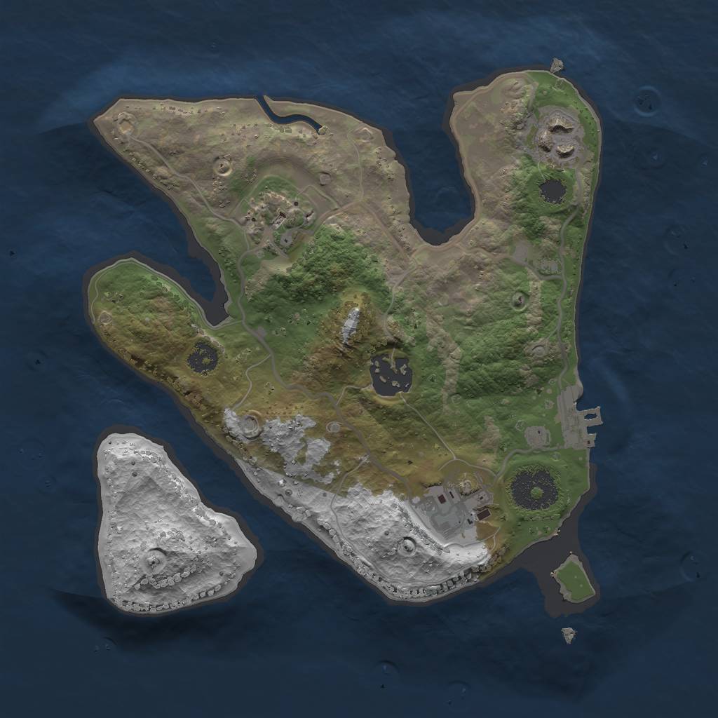 Rust Map: Procedural Map, Size: 2450, Seed: 654161616, 7 Monuments