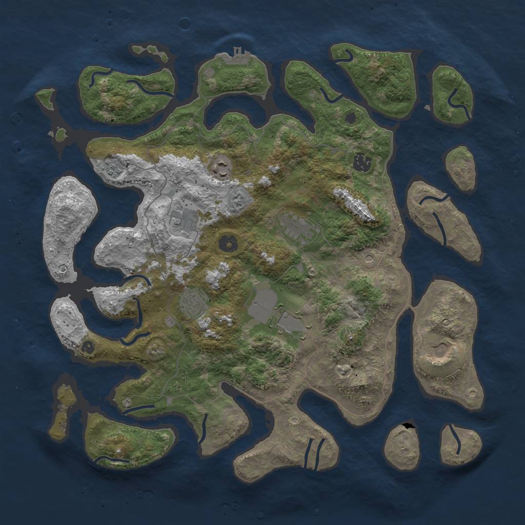 Rust Map: Procedural Map, Size: 4200, Seed: 27032021, 12 Monuments