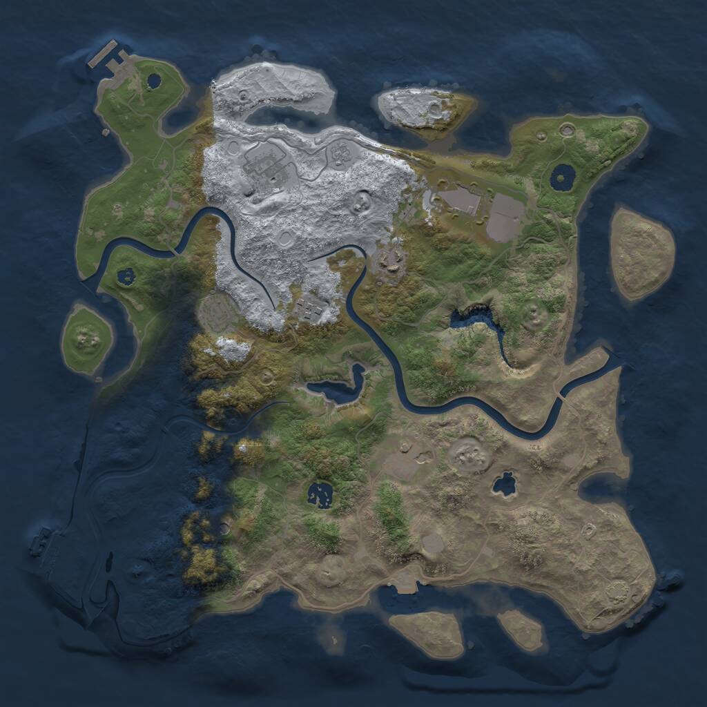Rust Map: Procedural Map, Size: 4000, Seed: 5775892, 13 Monuments