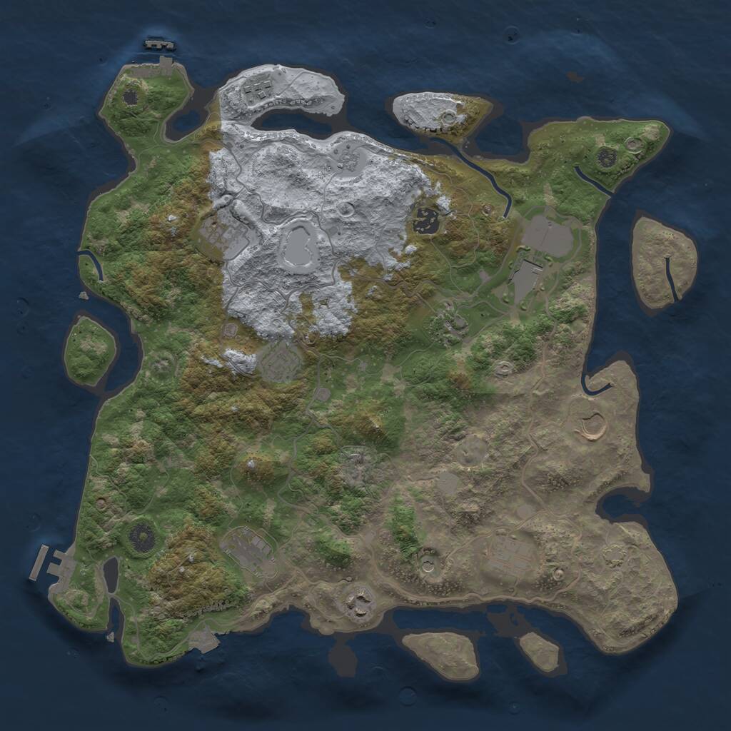 Rust Map: Procedural Map, Size: 4000, Seed: 5775892, 16 Monuments