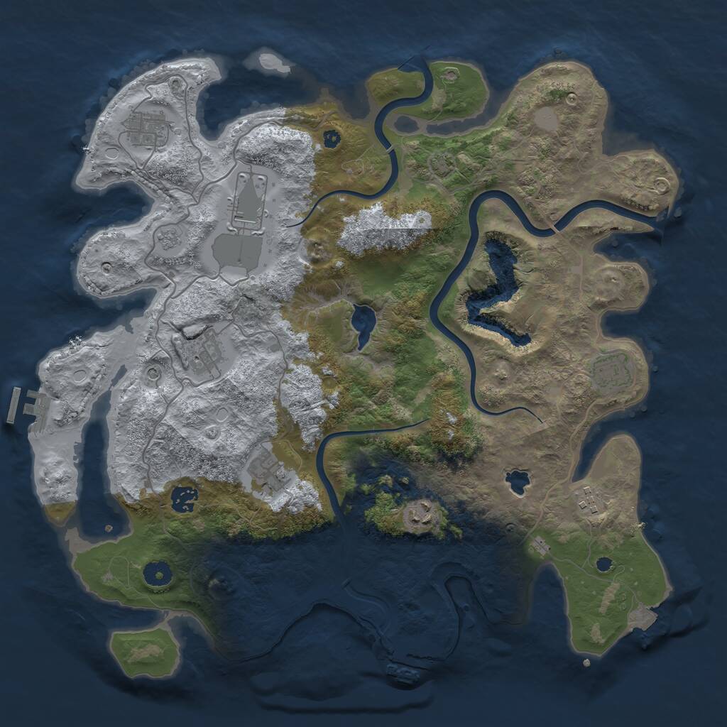Rust Map: Procedural Map, Size: 4000, Seed: 43532, 14 Monuments
