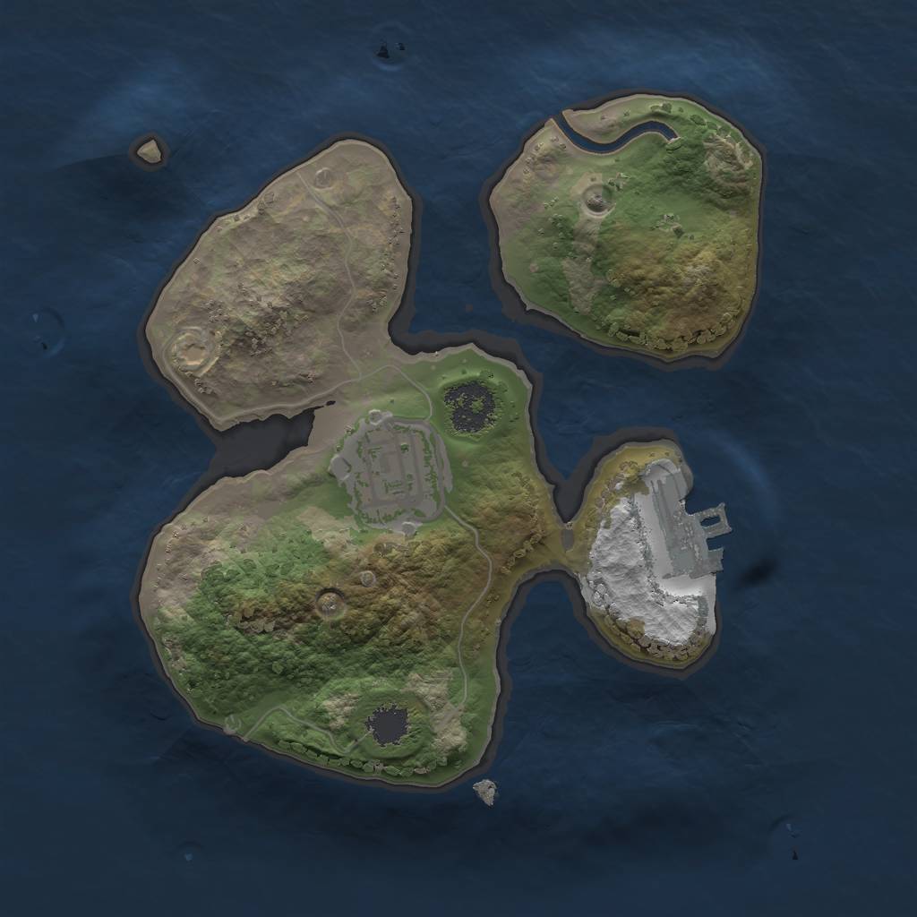 Rust Map: Procedural Map, Size: 1900, Seed: 64, 4 Monuments