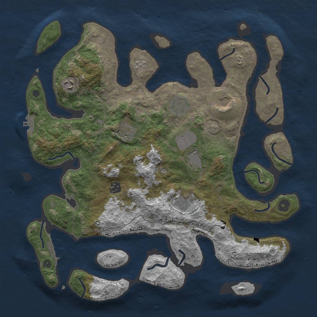 Rust Map: Procedural Map, Size: 4000, Seed: 50546, 13 Monuments