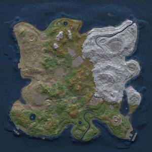Thumbnail Rust Map: Procedural Map, Size: 3500, Seed: 572343, 14 Monuments