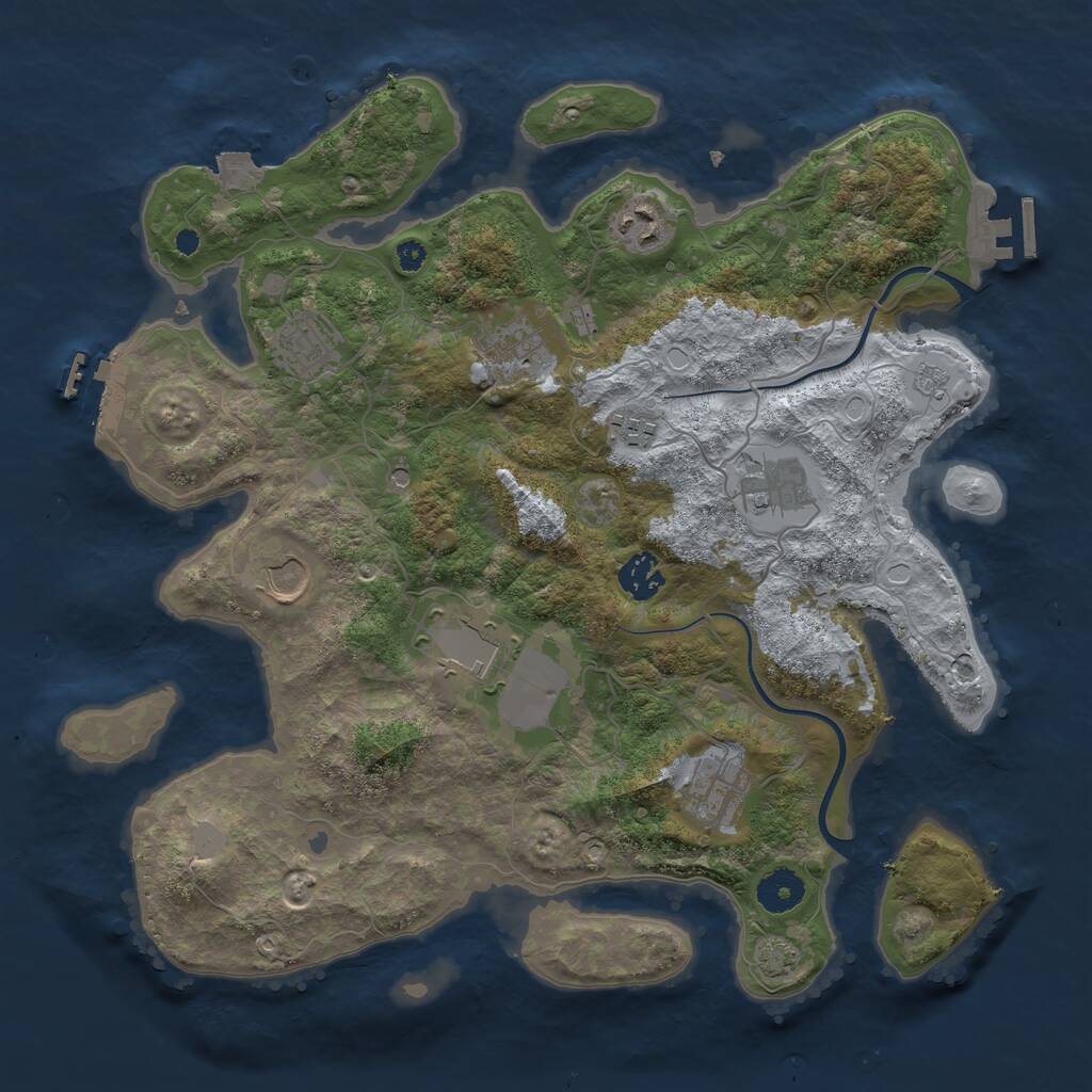 Rust Map: Procedural Map, Size: 3650, Seed: 1337, 15 Monuments