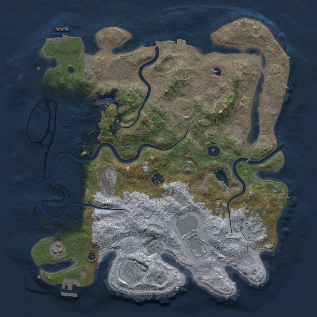 Rust Map: Procedural Map, Size: 4000, Seed: 835465547, 15 Monuments