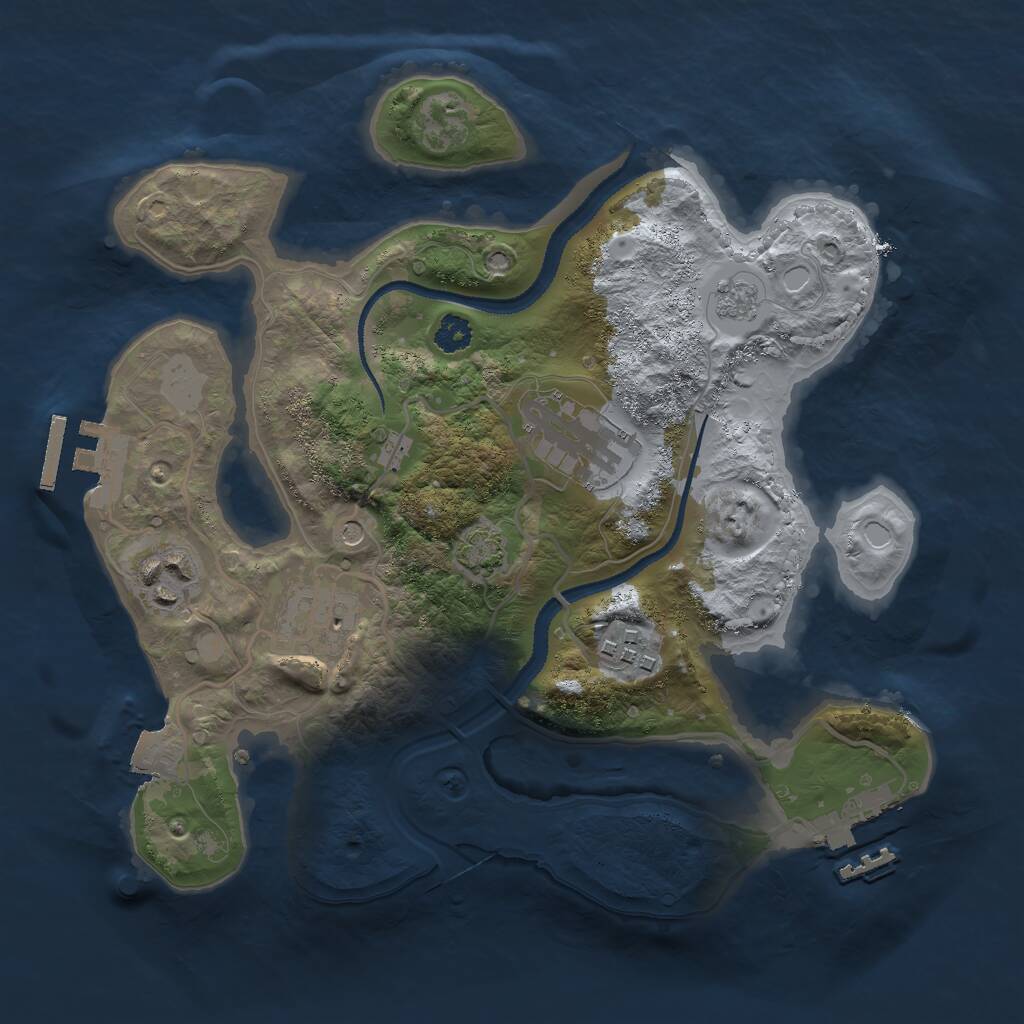 Rust Map: Procedural Map, Size: 2750, Seed: 342184, 10 Monuments