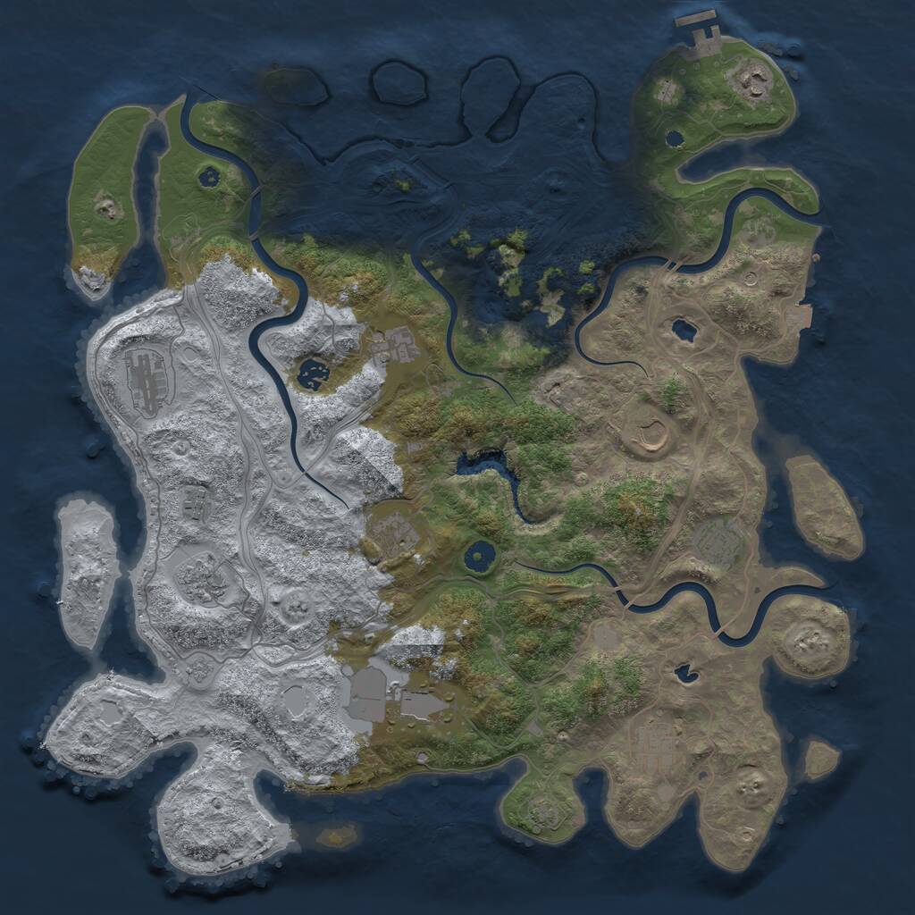 Rust Map: Procedural Map, Size: 4500, Seed: 9887162, 16 Monuments
