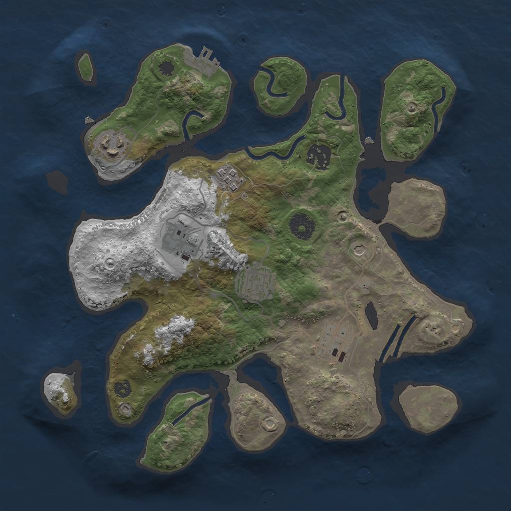 Rust Map: Procedural Map, Size: 3000, Seed: 94124855, 10 Monuments