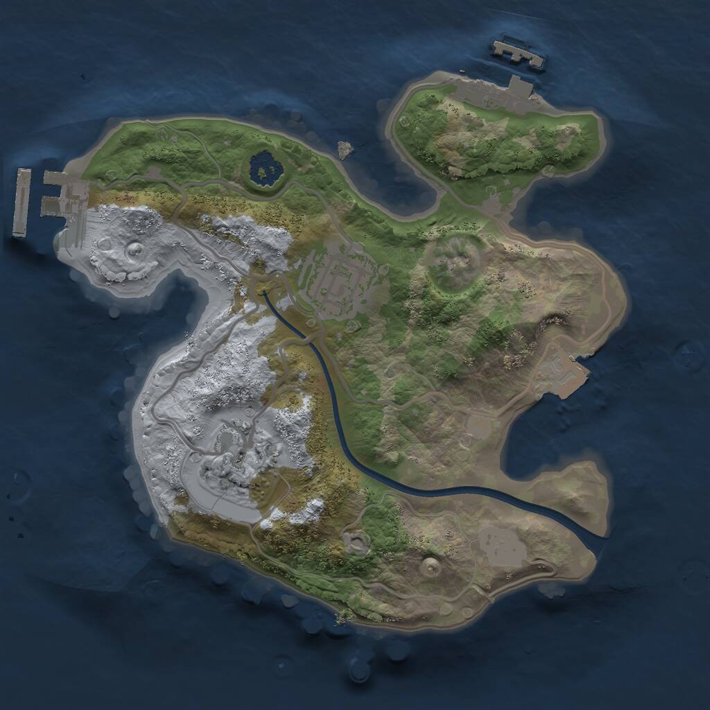 Rust Map: Procedural Map, Size: 2100, Seed: 27, 5 Monuments