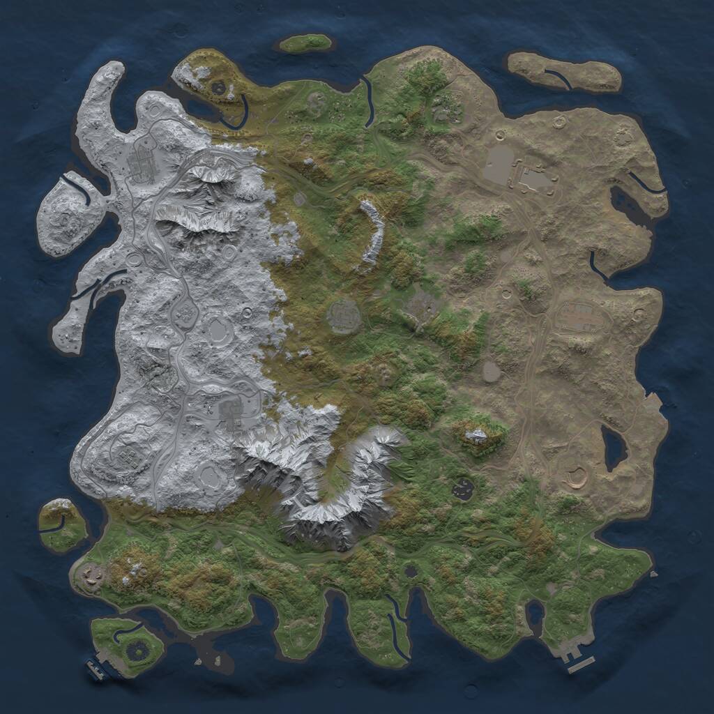 Rust Map: Procedural Map, Size: 5000, Seed: 67549, 17 Monuments