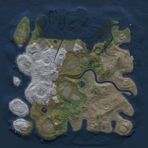 Thumbnail Rust Map: Procedural Map, Size: 3750, Seed: 12345, 15 Monuments