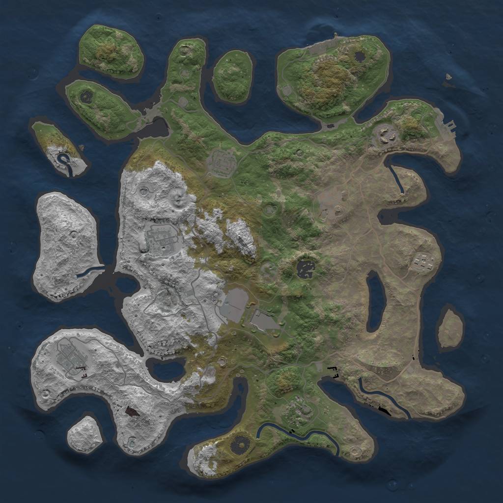 Rust Map: Procedural Map, Size: 4003, Seed: 25632, 14 Monuments