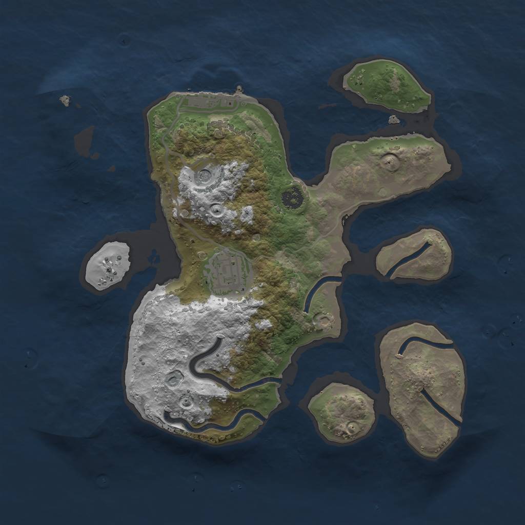 Rust Map: Procedural Map, Size: 2501, Seed: 100, 5 Monuments