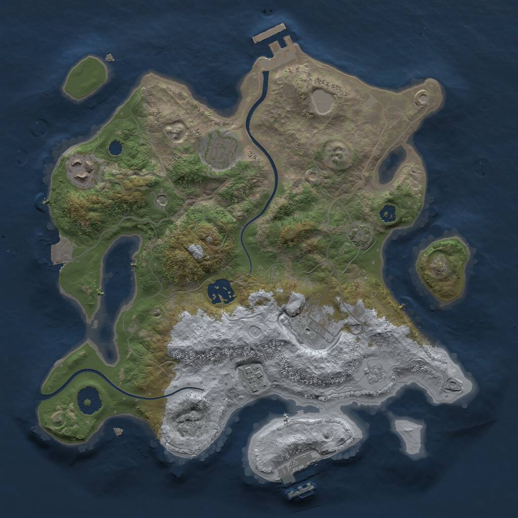 Rust Map: Procedural Map, Size: 3000, Seed: 3818521, 11 Monuments