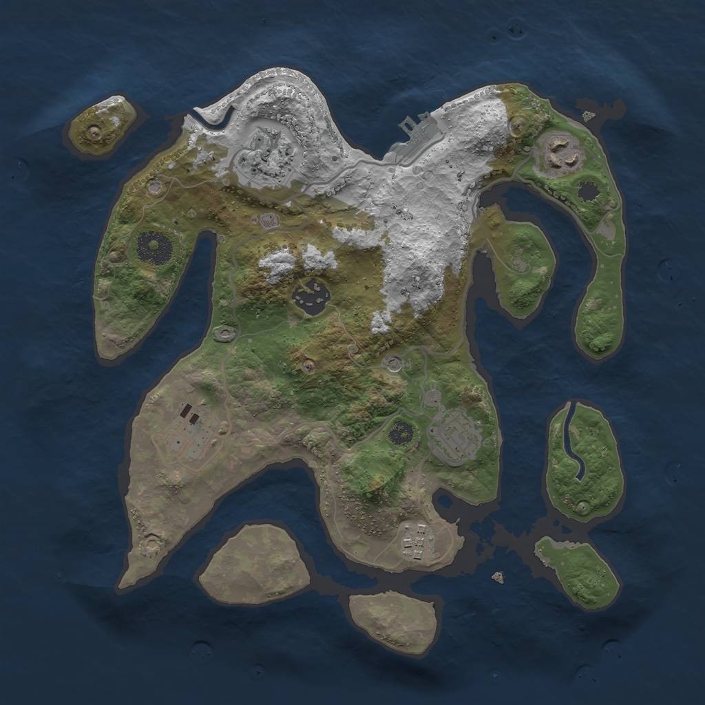 Rust Map: Procedural Map, Size: 3000, Seed: 1120214123, 10 Monuments