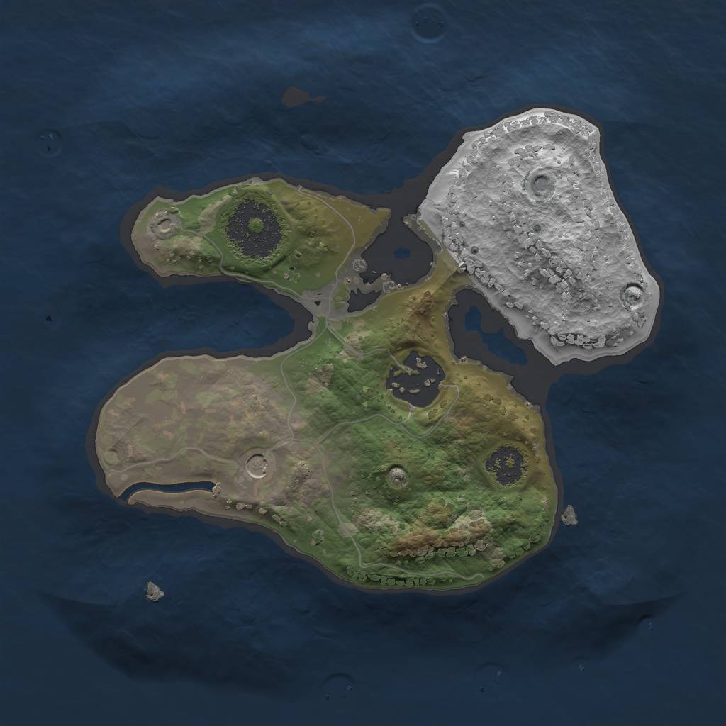 Rust Map: Procedural Map, Size: 2000, Seed: 1523, 4 Monuments