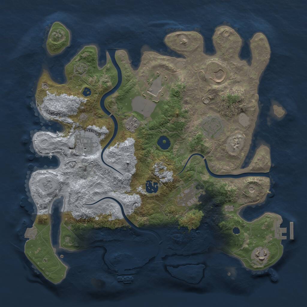 Rust Map: Procedural Map, Size: 3500, Seed: 1881, 14 Monuments