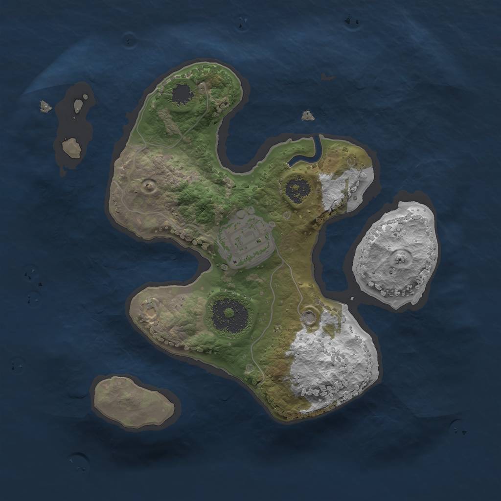 Rust Map: Procedural Map, Size: 2100, Seed: 56416541, 3 Monuments