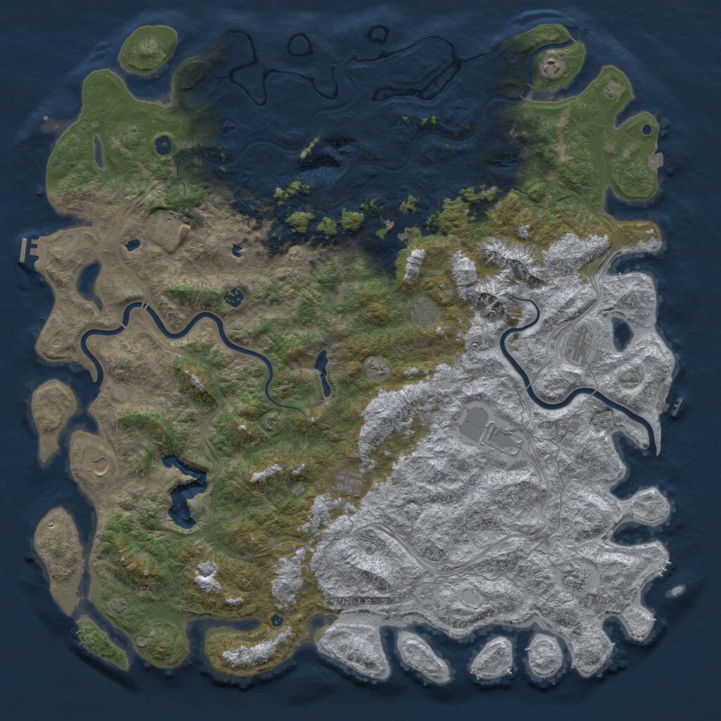 Rust Map: Procedural Map, Size: 6000, Seed: 71554, 17 Monuments