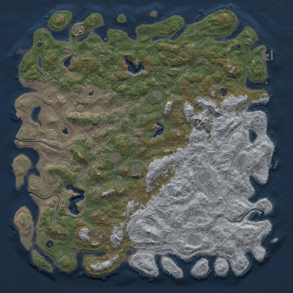 Rust Map: Procedural Map, Size: 6000, Seed: 71554, 17 Monuments