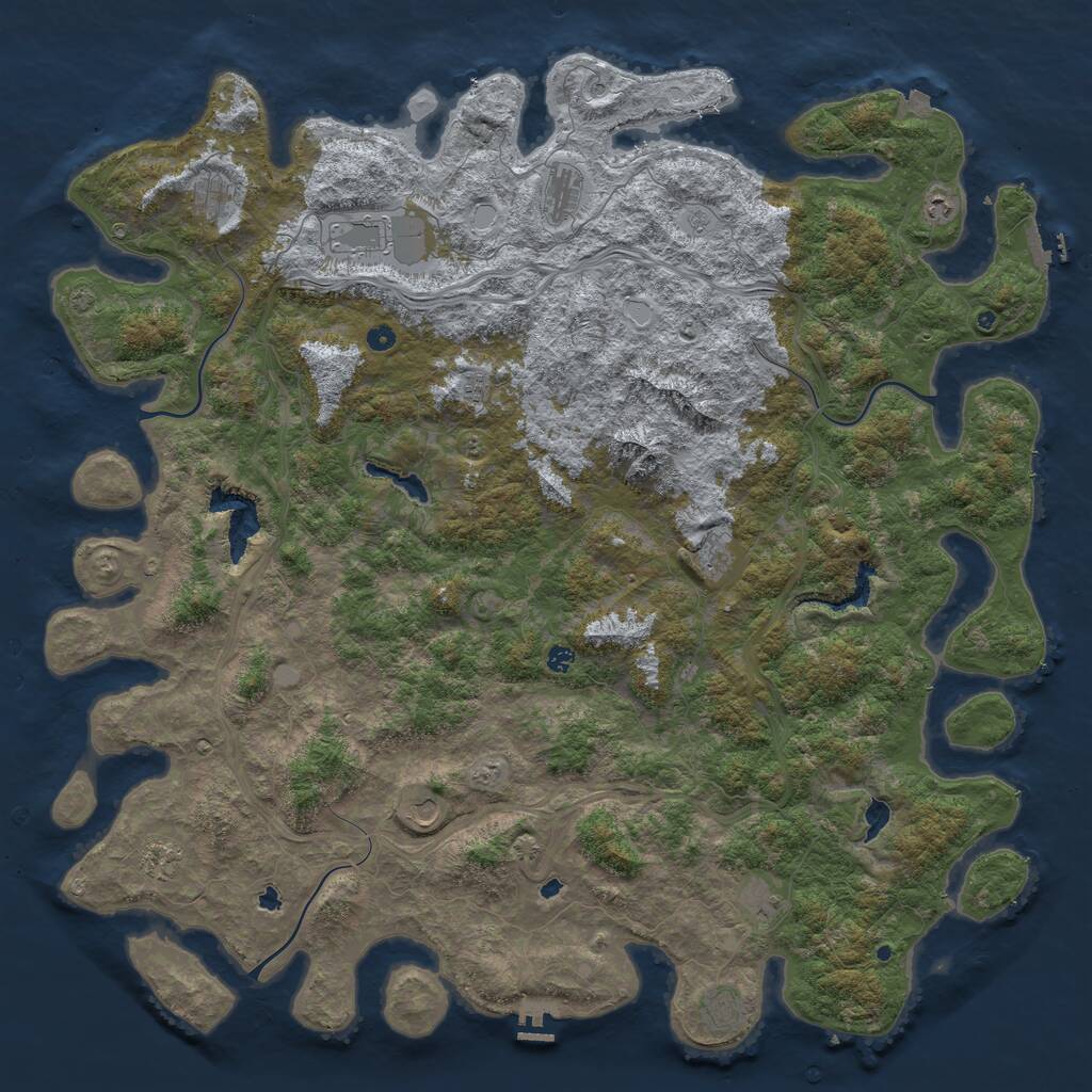 Rust Map: Procedural Map, Size: 6000, Seed: 19901337, 17 Monuments