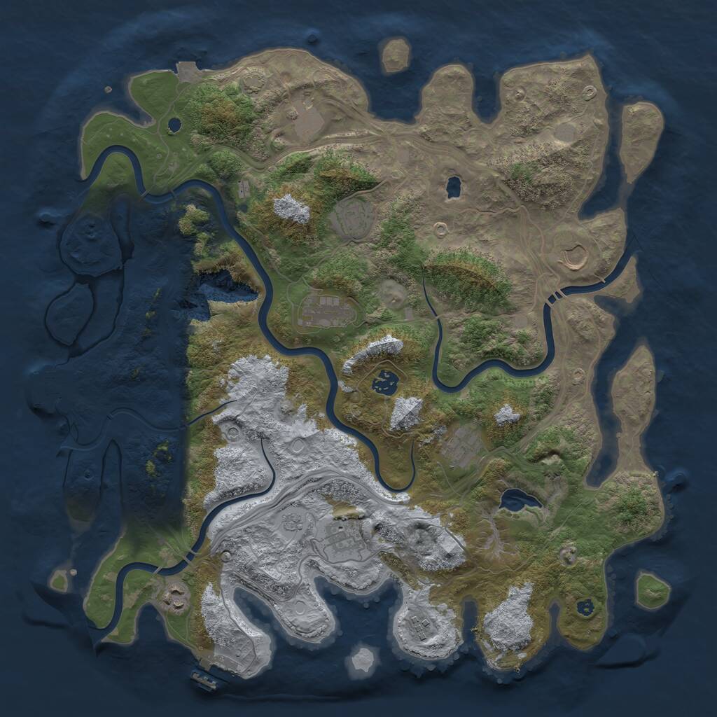 Rust Map: Procedural Map, Size: 4250, Seed: 4214, 15 Monuments