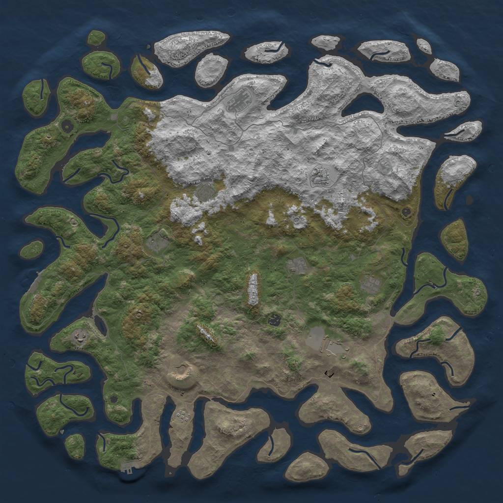 Rust Map: Procedural Map, Size: 6000, Seed: 33015630, 16 Monuments