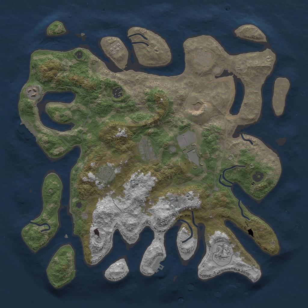 Rust Map: Procedural Map, Size: 4250, Seed: 16035, 14 Monuments
