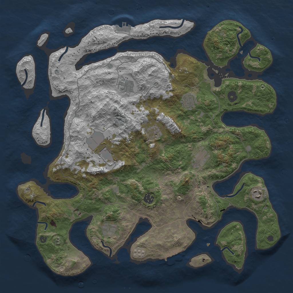 Rust Map: Procedural Map, Size: 4250, Seed: 3813, 14 Monuments