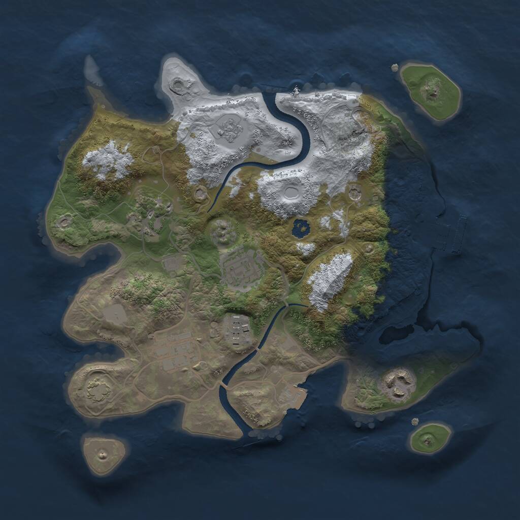 Rust Map: Procedural Map, Size: 2750, Seed: 4242424, 10 Monuments
